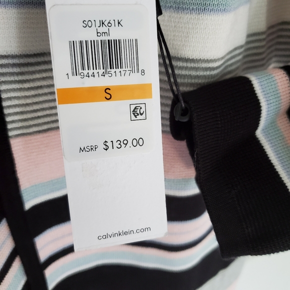 NEW Calvin Klein Stripe / Colorblock Midi Cardigan - Picture 5 of 9